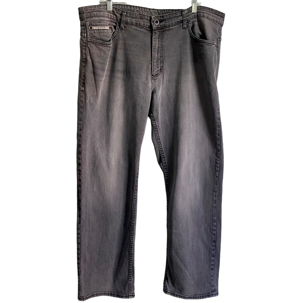 Calvin Klein Straight Coupe Droite Grey Jeans 38 x 30